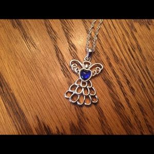 Avon Mary Birthstone Angel Necklace